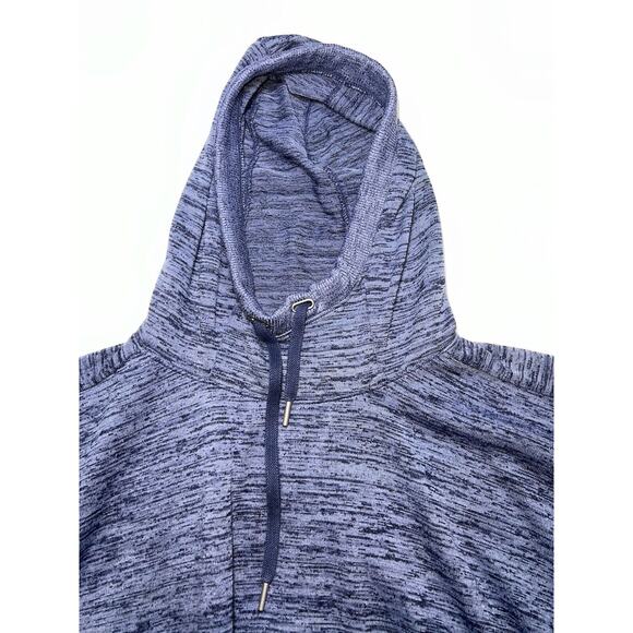 ATHLETA Sweatshirt Size S Blue Heathered Techie Blissful Hooded Poncho Pullover - Picture 3 of 16